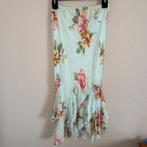 VTG Adrianna Papell Floral Silk Fairy Skirt Whimsical Ethereal Dainty Womens 8
